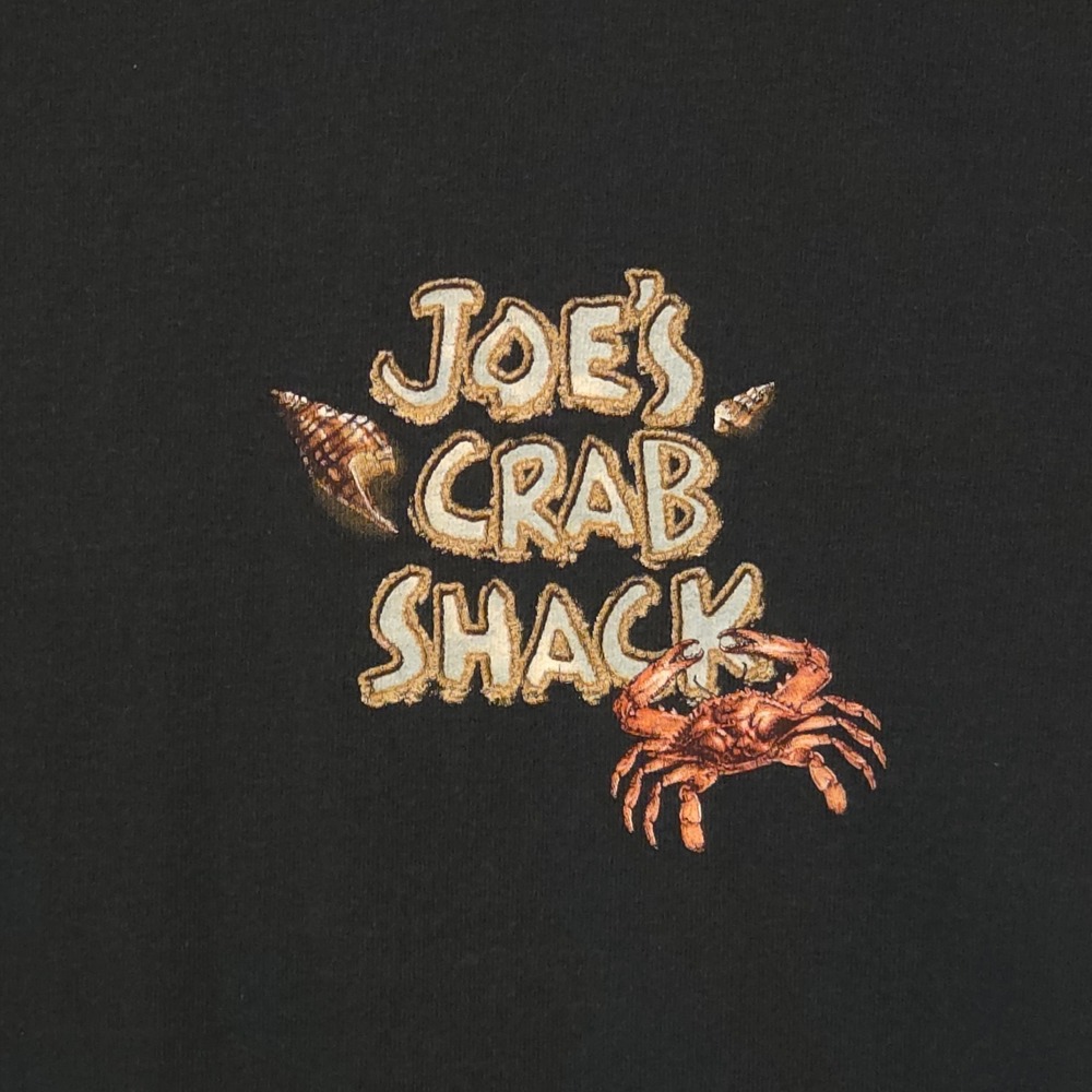 Vintage RARE Joes‎ Crab Shack Anything That Walks Sideways Black T-Shirt Size L